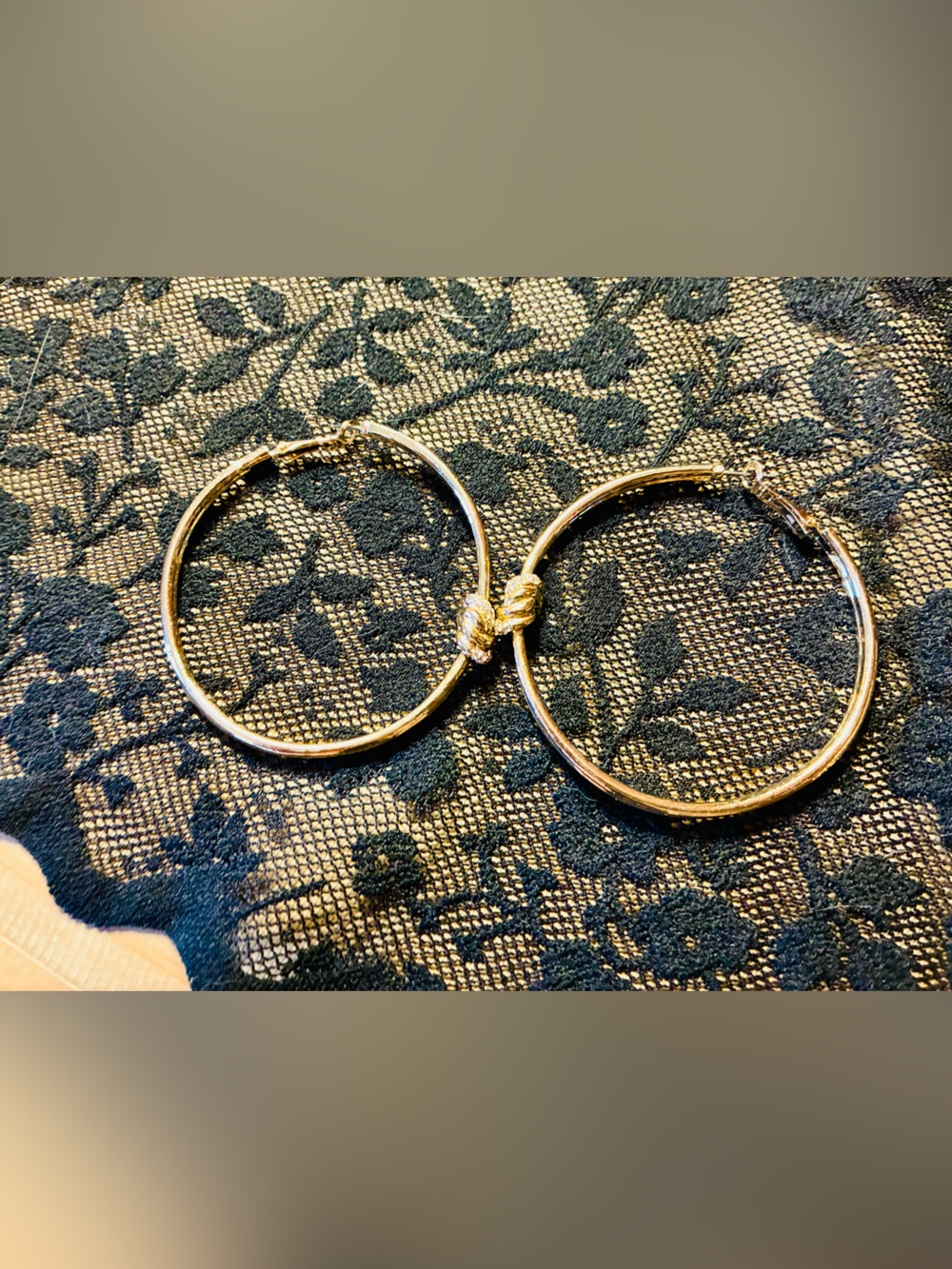 Nine West Gold Knot Double Circle Hoop Earrings
